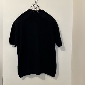 Womens J. Crew Black Short-Sleeve Cashmere Sweater